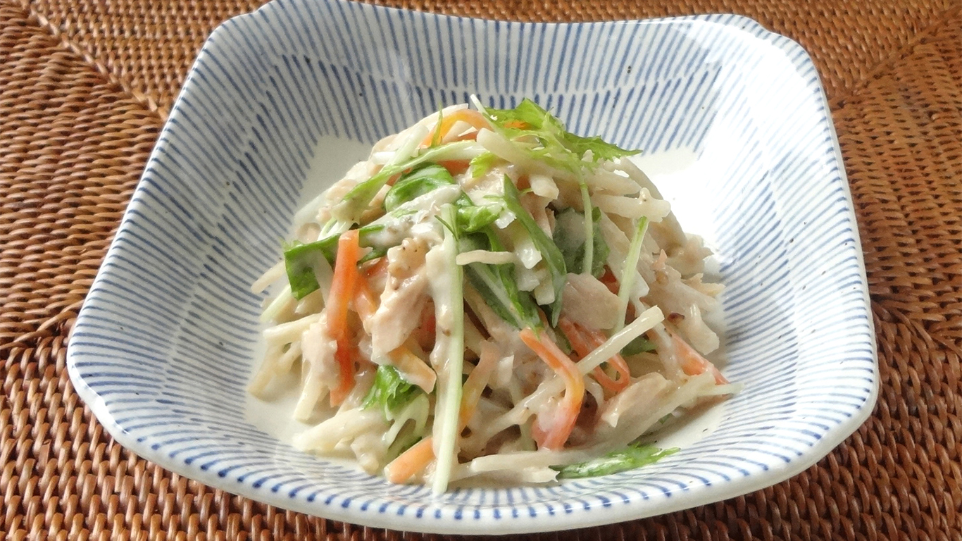 水菜とツナのごぼうサラダ