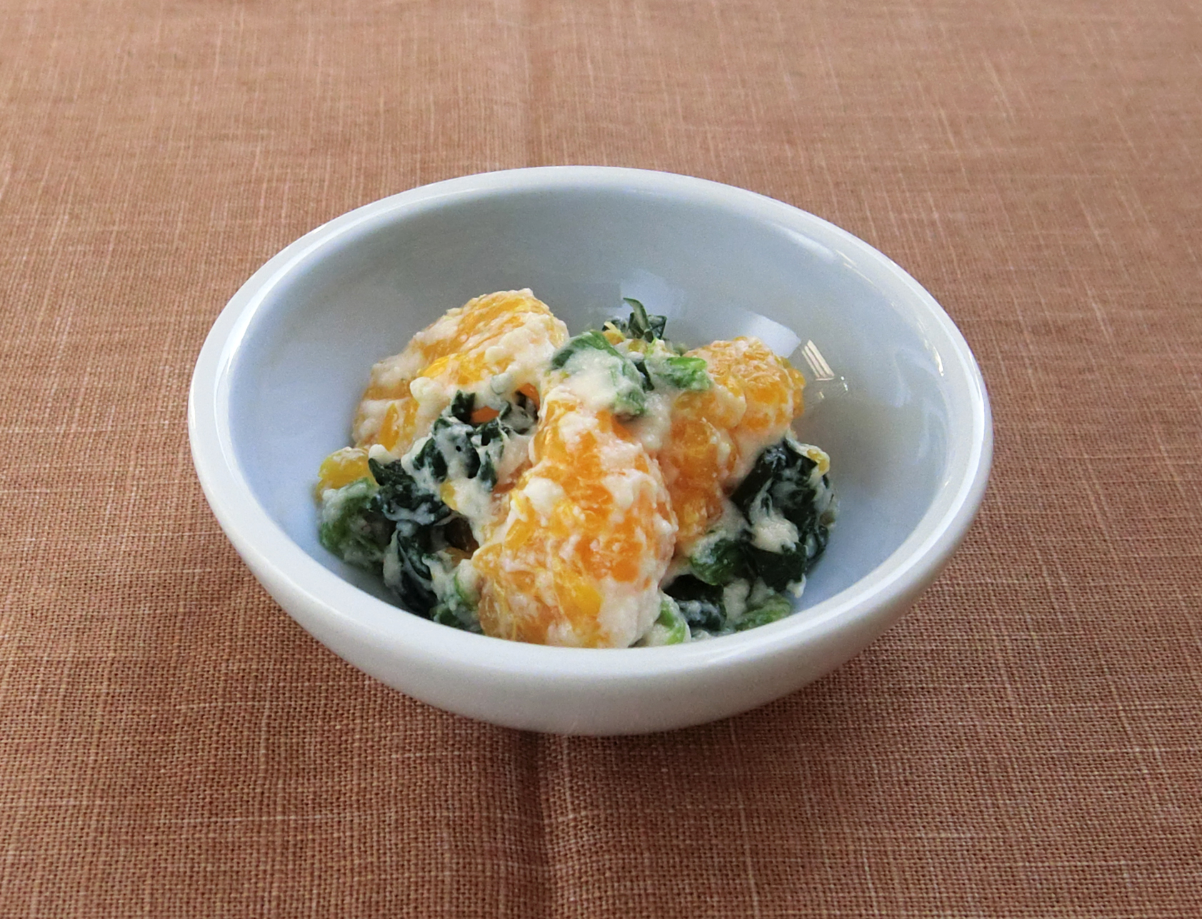 ほうれん草とみかんの白あえ