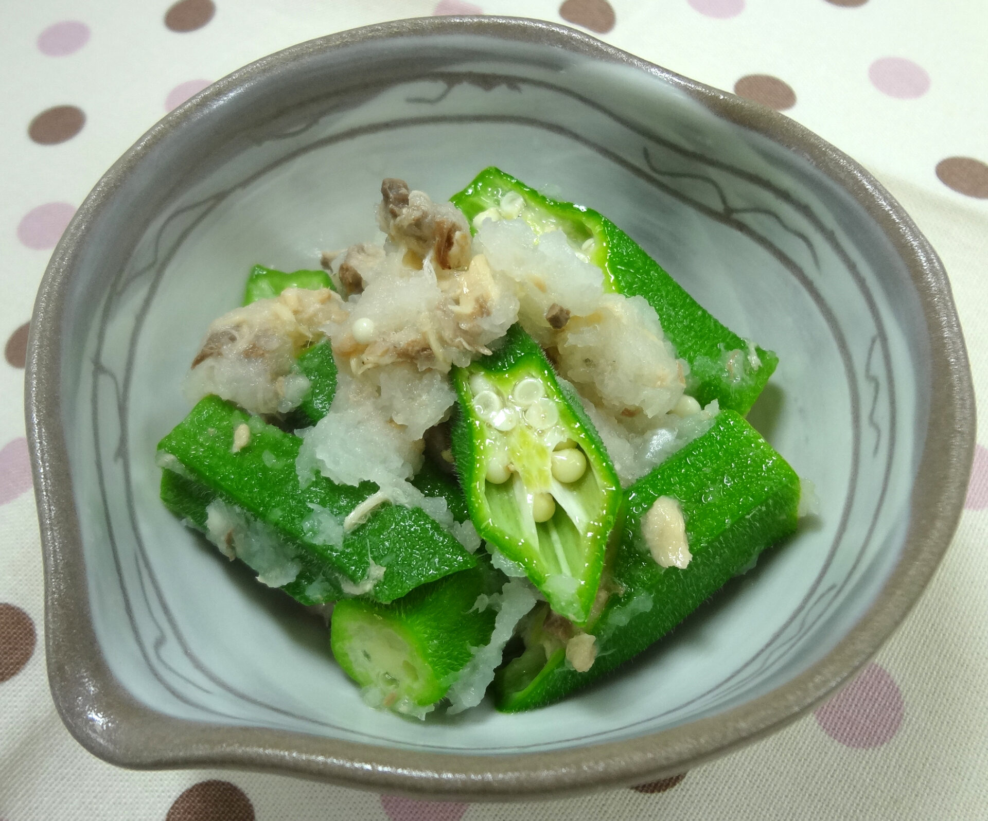 サバとオクラのおろし和え