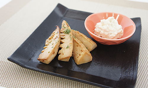 焼き竹の子の山椒とうふクリームソース