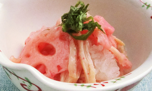 堂本便＜れんこんと鶏肉の梅みぞれ和え＞